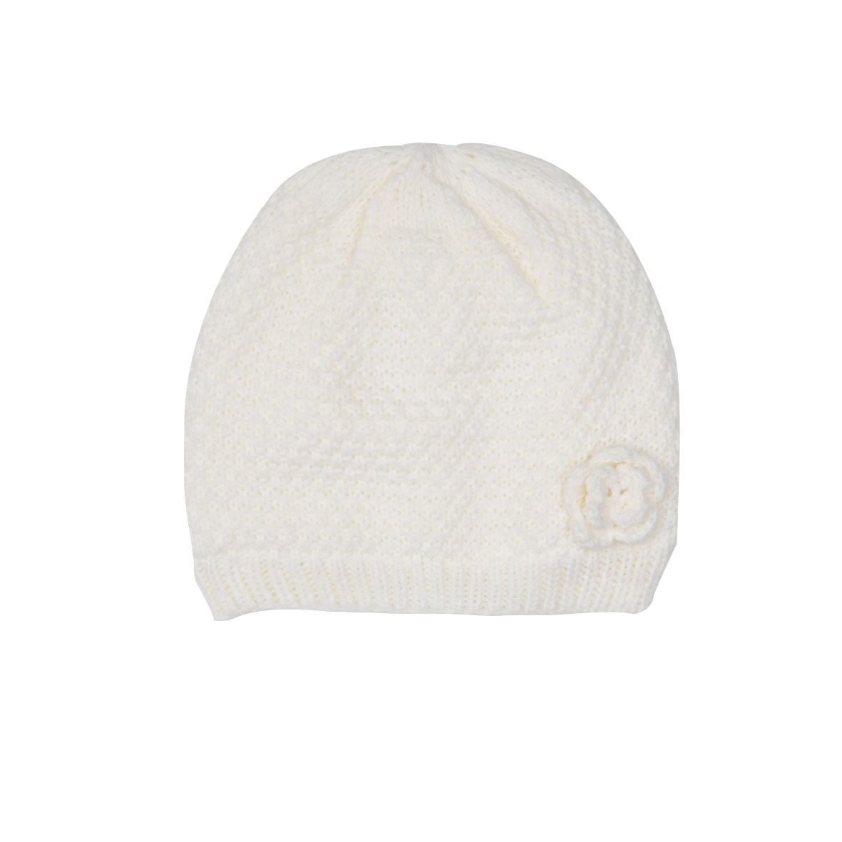 Cappello bianco panna bimba trama floreale - Mawi