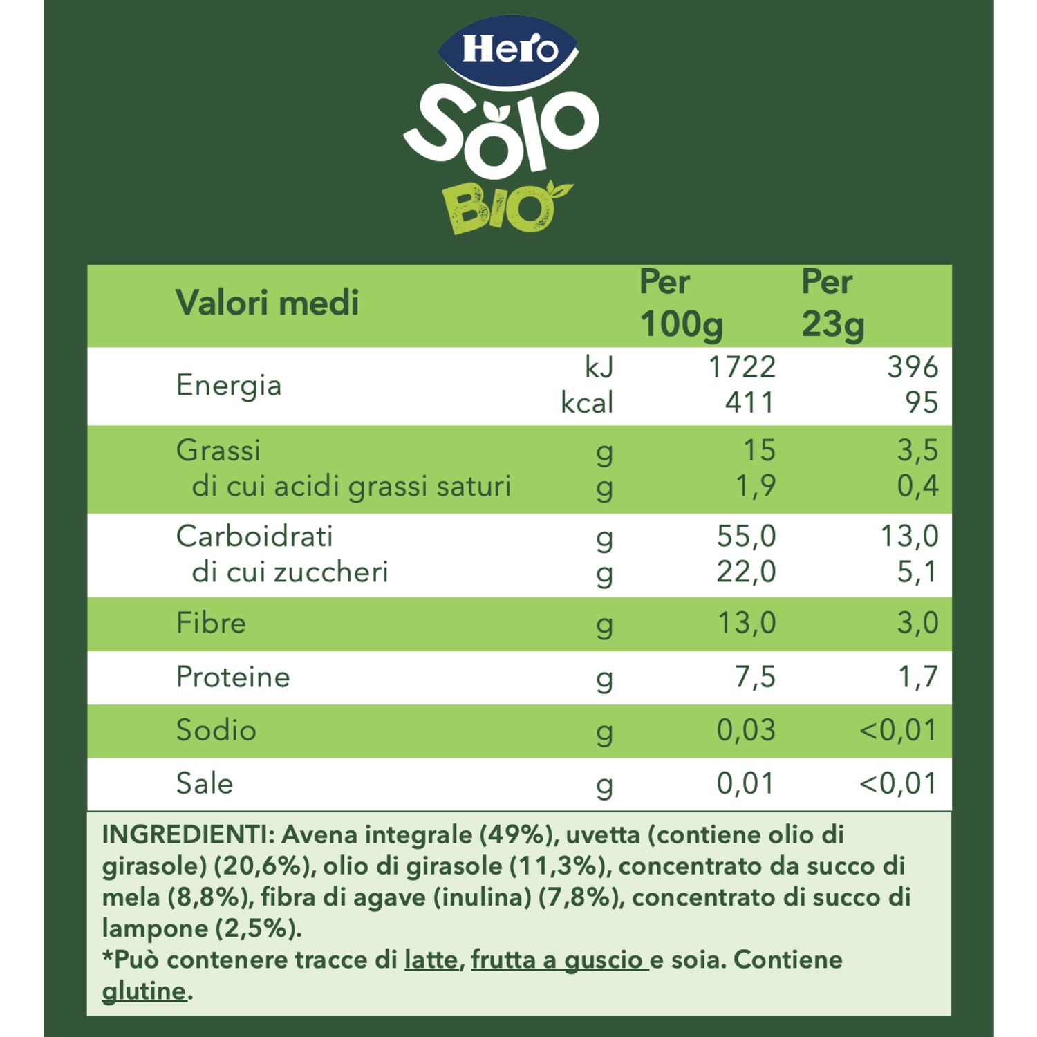 Barrette mela lampone 16x23gr - goodies hero - Hero