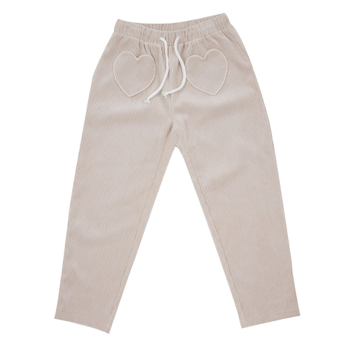 Pantalone velluto costina bimba beige - Mawi