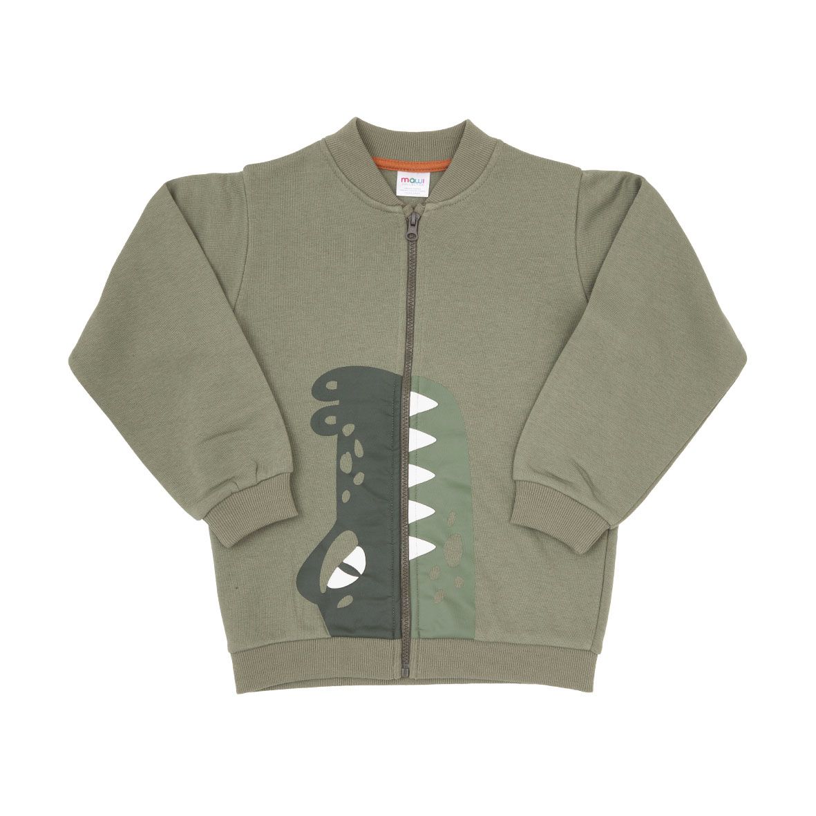 Felpa con zip bimbo verde stampata - Mawi