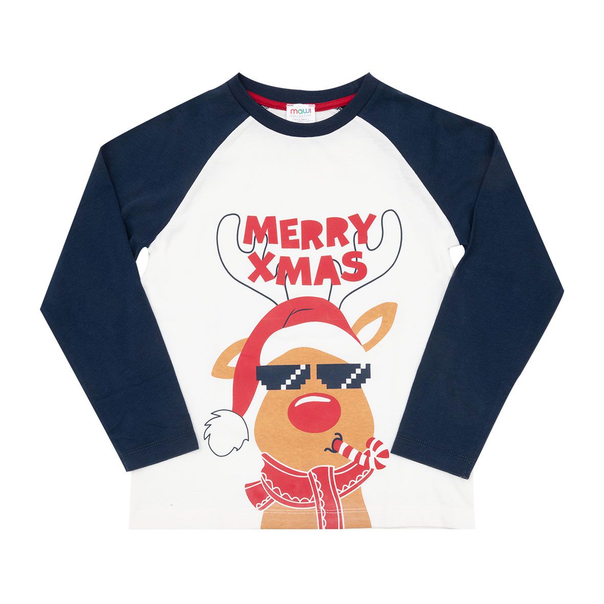 T-shirt manica lunga bimbo bicolor christmas - Mawi