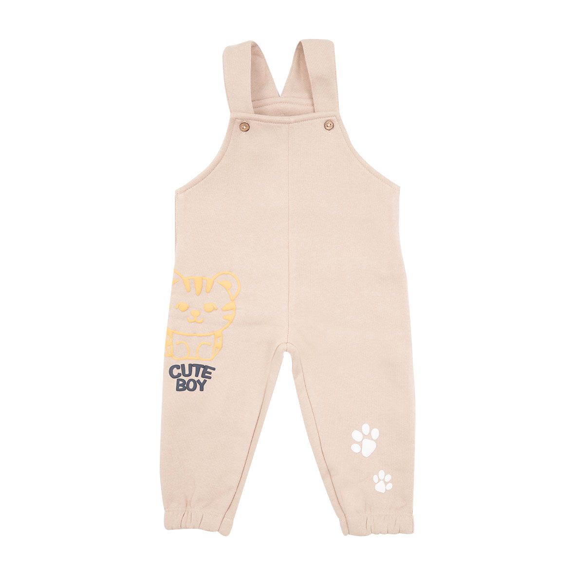 Salopette felpata bimbo begie stampata - Mawi