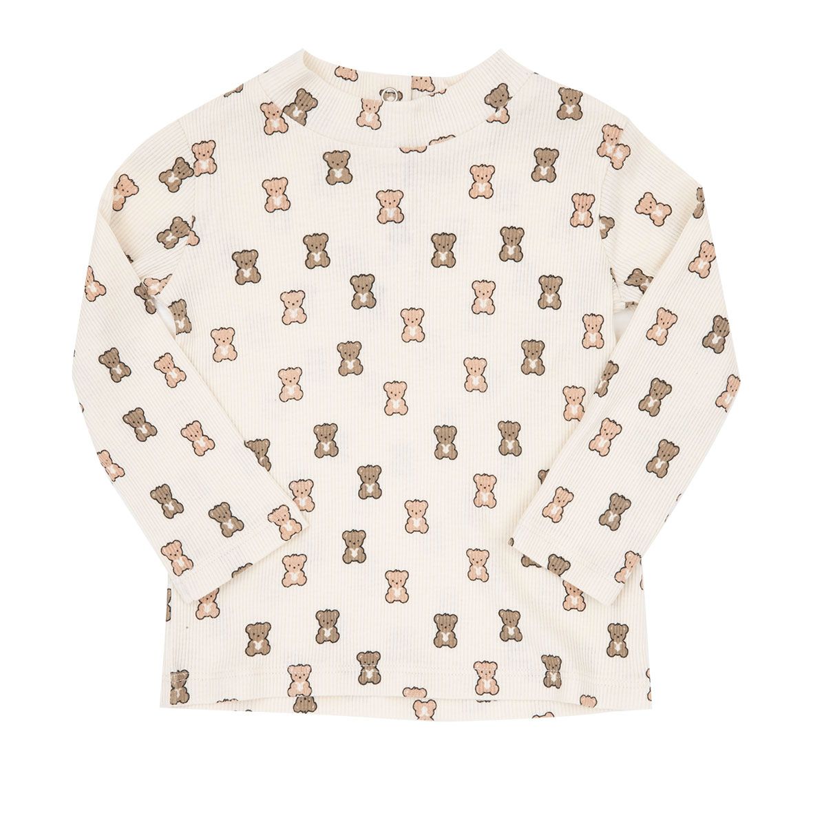 Lupetto maniche lunghe bimba panna stampato "orsetti" - Mawi