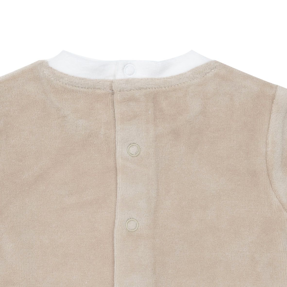 Tutina ciniglia bimbo beige con orsetto - Mawi