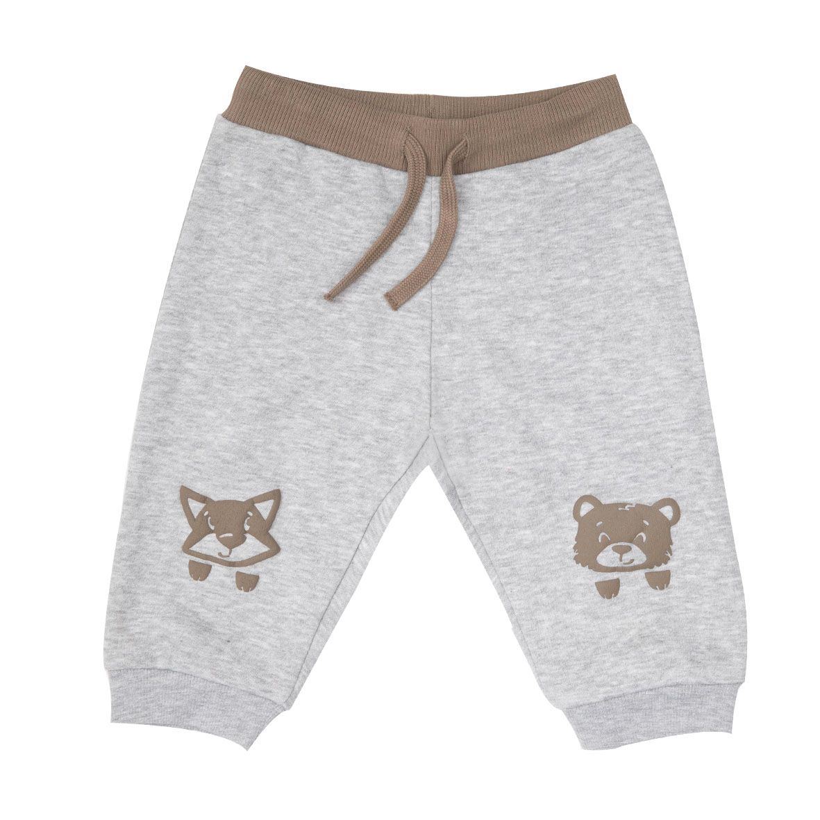 Pantalone felpato bimbo grigio stampa "animali" - Mawi