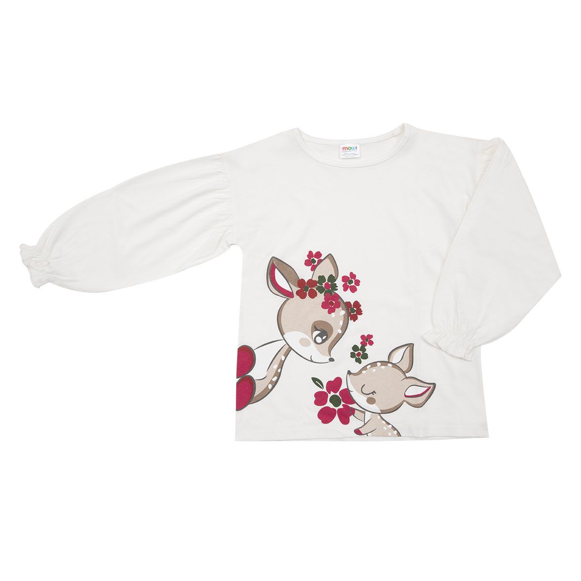 T-shirt manica lunga bimba panna stampata - Mawi
