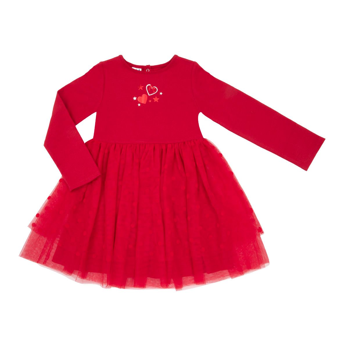 Abito felpato manica lunga bimba rosso - Mawi