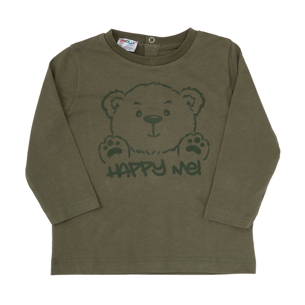 T-shirt manica lunga bimbo verde stampata - Mawi