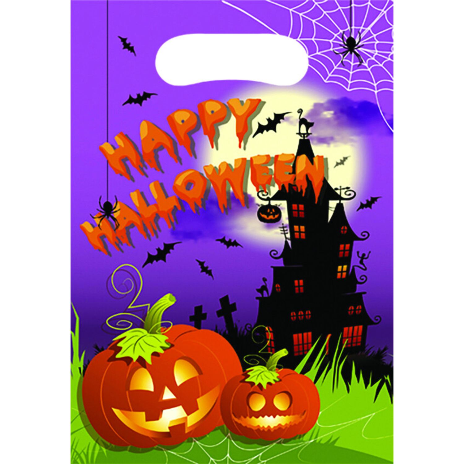 Sacchetti halloween in plastica 23x16 cm – confezione 6 pezzi - Ciao