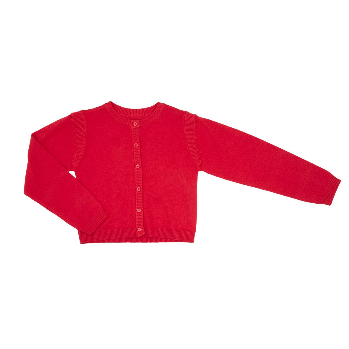 Cardigan bimba rosso con rouches - Mawi