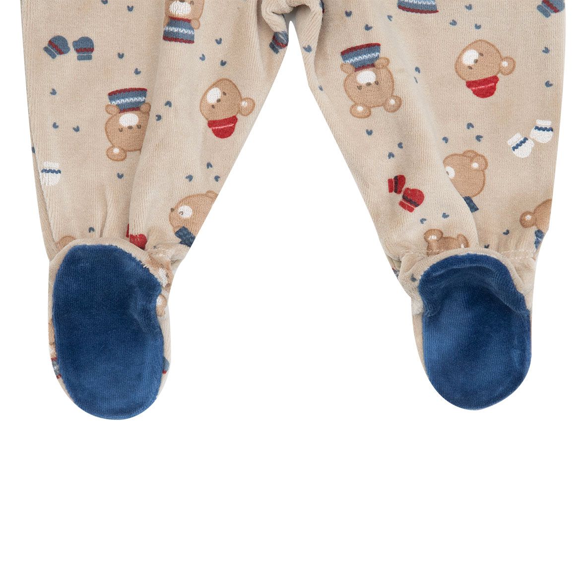 Tutina da bambino bicolor blue/marrone stampata - Mawi