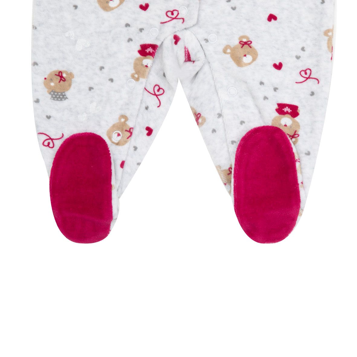 Tutina da bambina grigia "orsetti" apertura frontale - Mawi