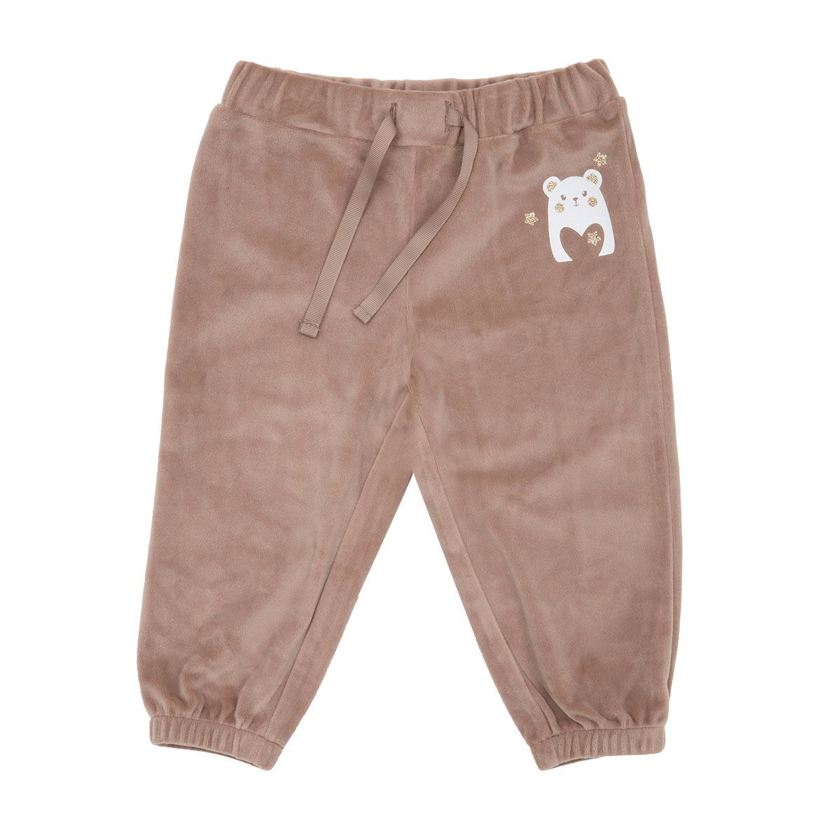 Pantalone ciniglia bimbna beige stampato - Mawi