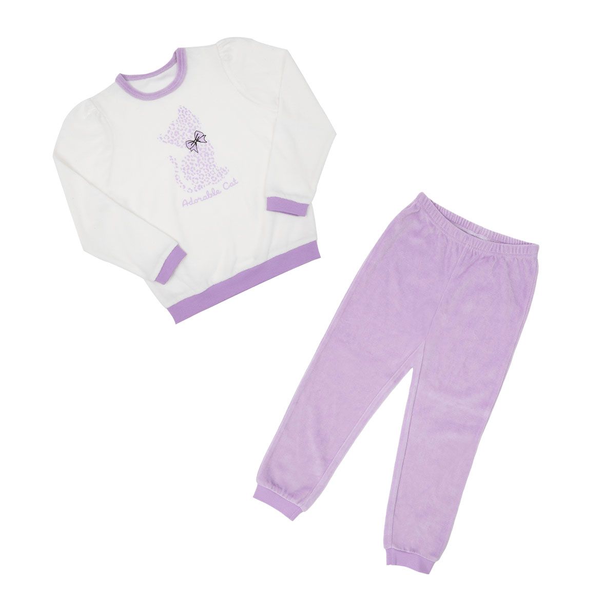 Pigiama due pezzi bimba bicolor lilla/bianco - Mawi