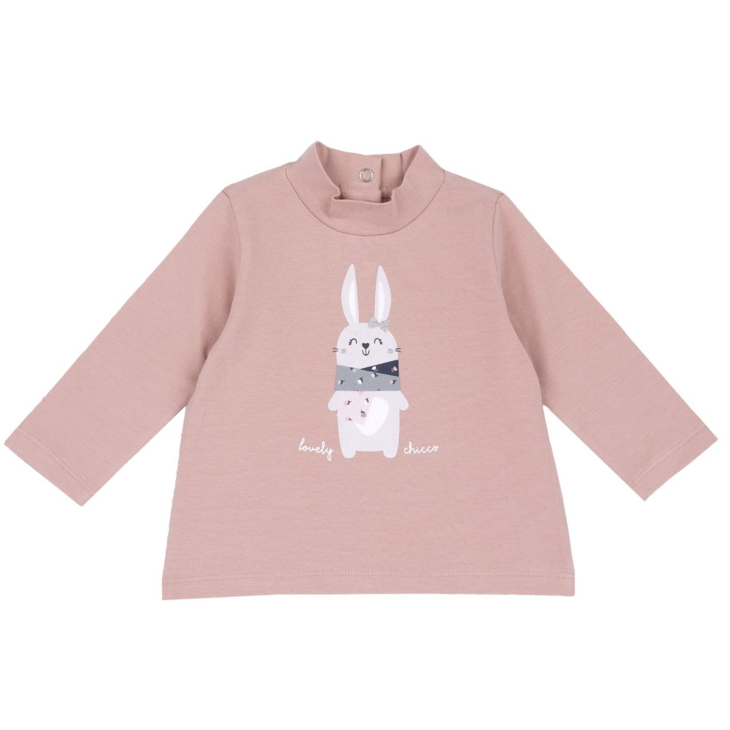 Maglietta a maniche lunghe e collo alto con coniglio - chicco - Chicco