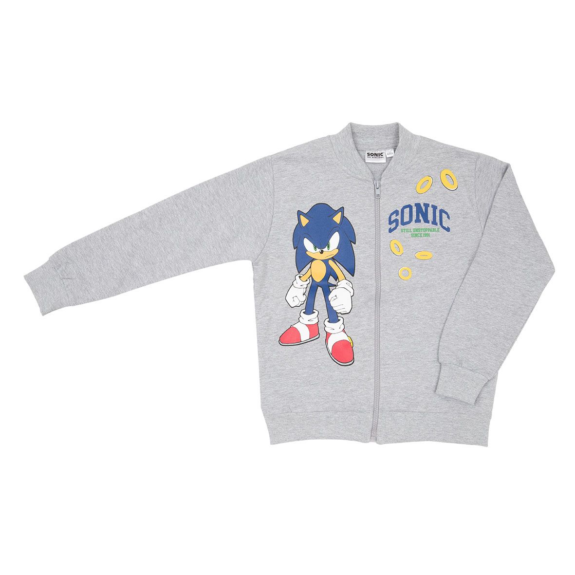 Felpa con zip bimbo grigia "sonic" - SEGA SONIC