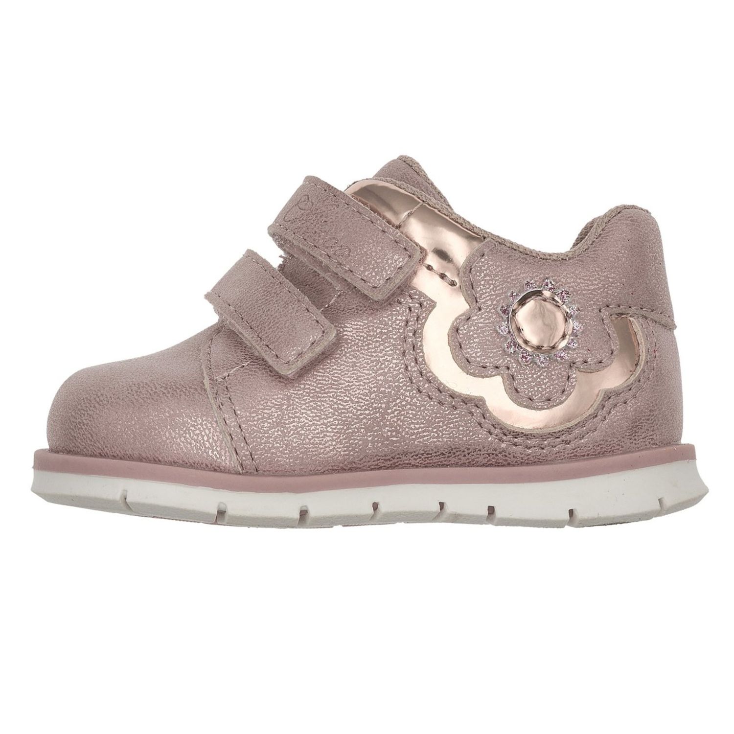 Scarpa fenix doppio velcro rosa con fiore laterale - chicco - Chicco