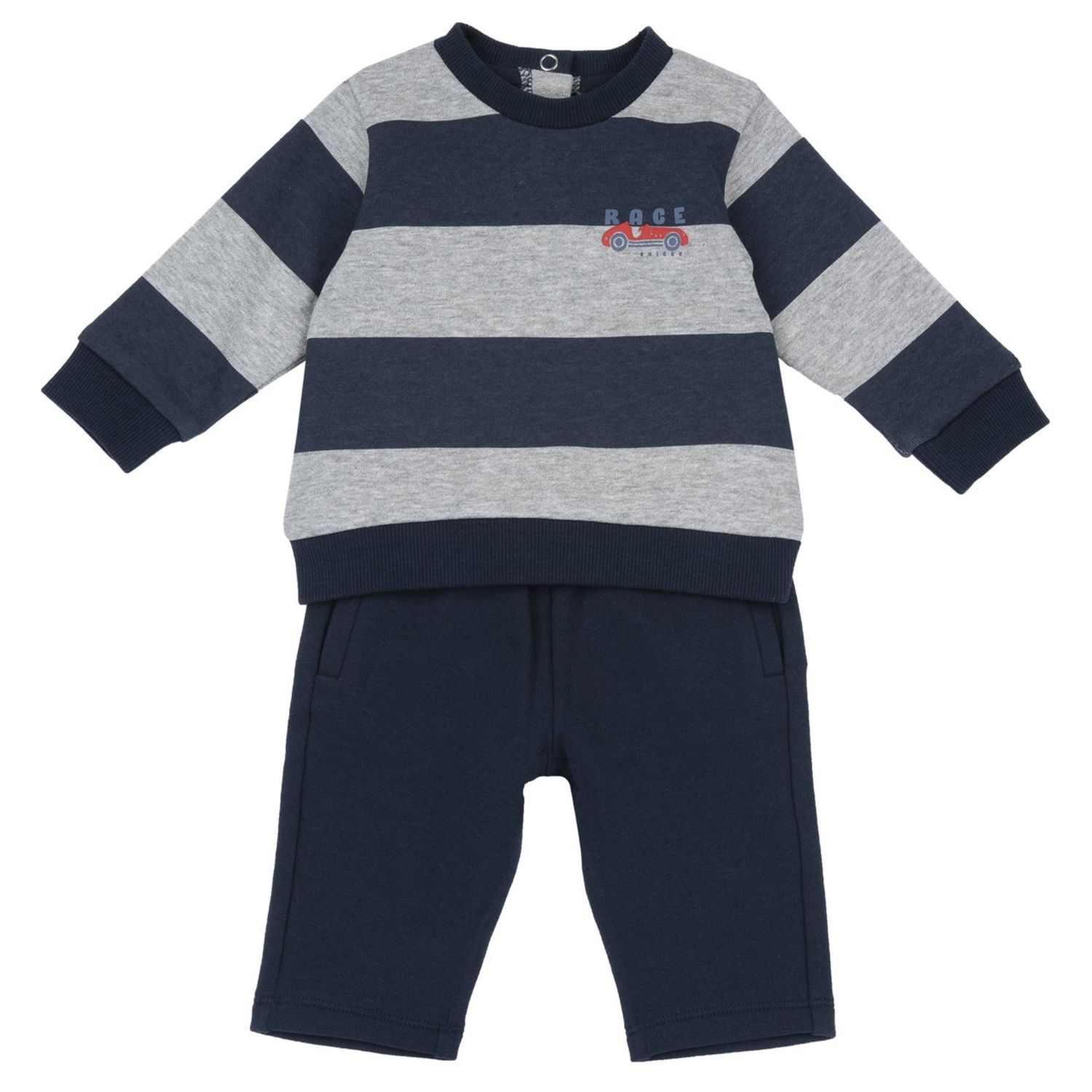 Set 2 pz felpa rigata+pantaloni felpa blu - chicco - Chicco