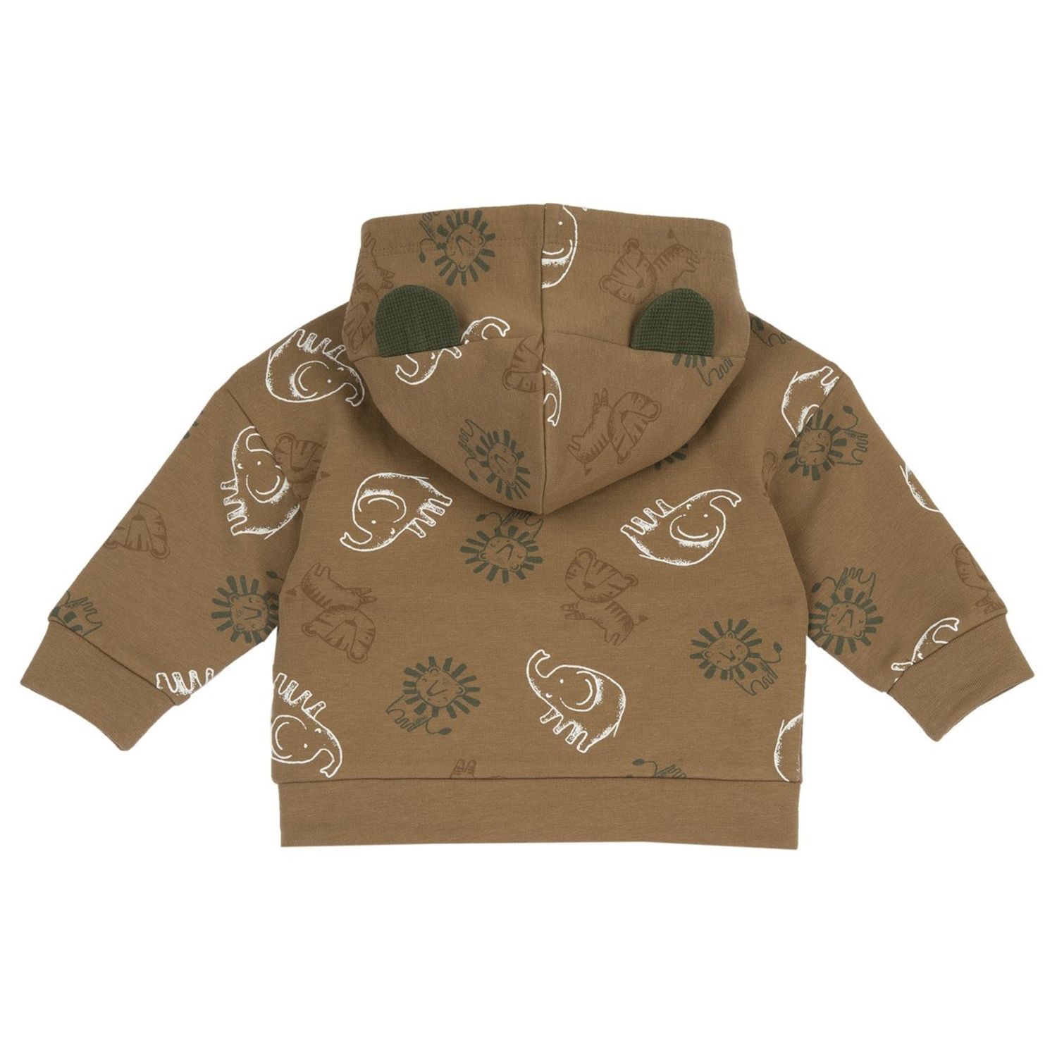 Cardigan con cappuccio e zip all over giungla - chicco - Chicco