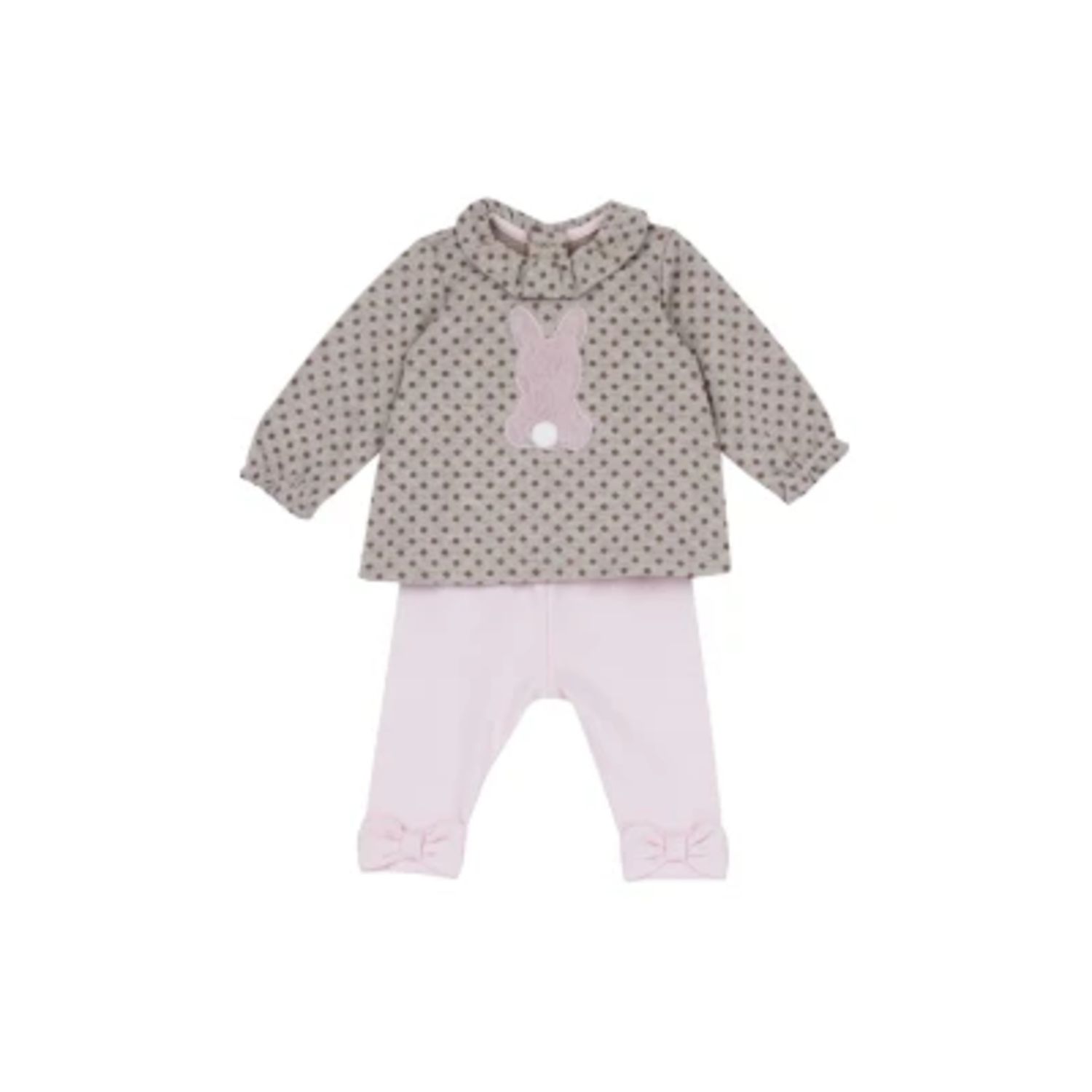 Set 2 pz top punto milano pois+leggings rosa con fiocchi - chicco - Chicco