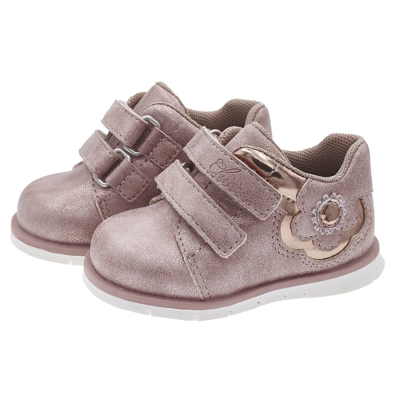 Scarpa fenix doppio velcro rosa con fiore laterale - chicco - Chicco