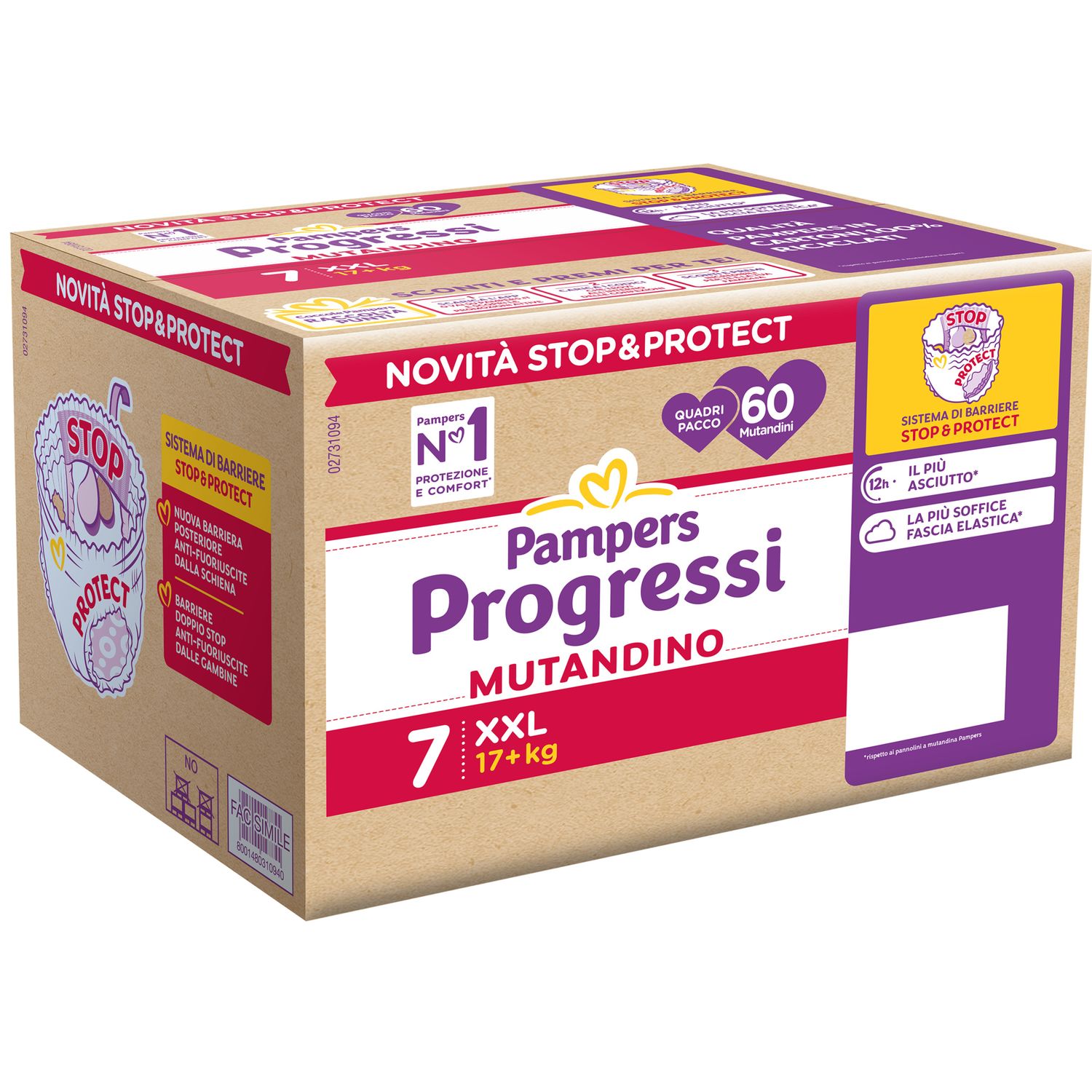 Pannolini progressi mutandina quadri xxl x60 - pampers - PAMPERS