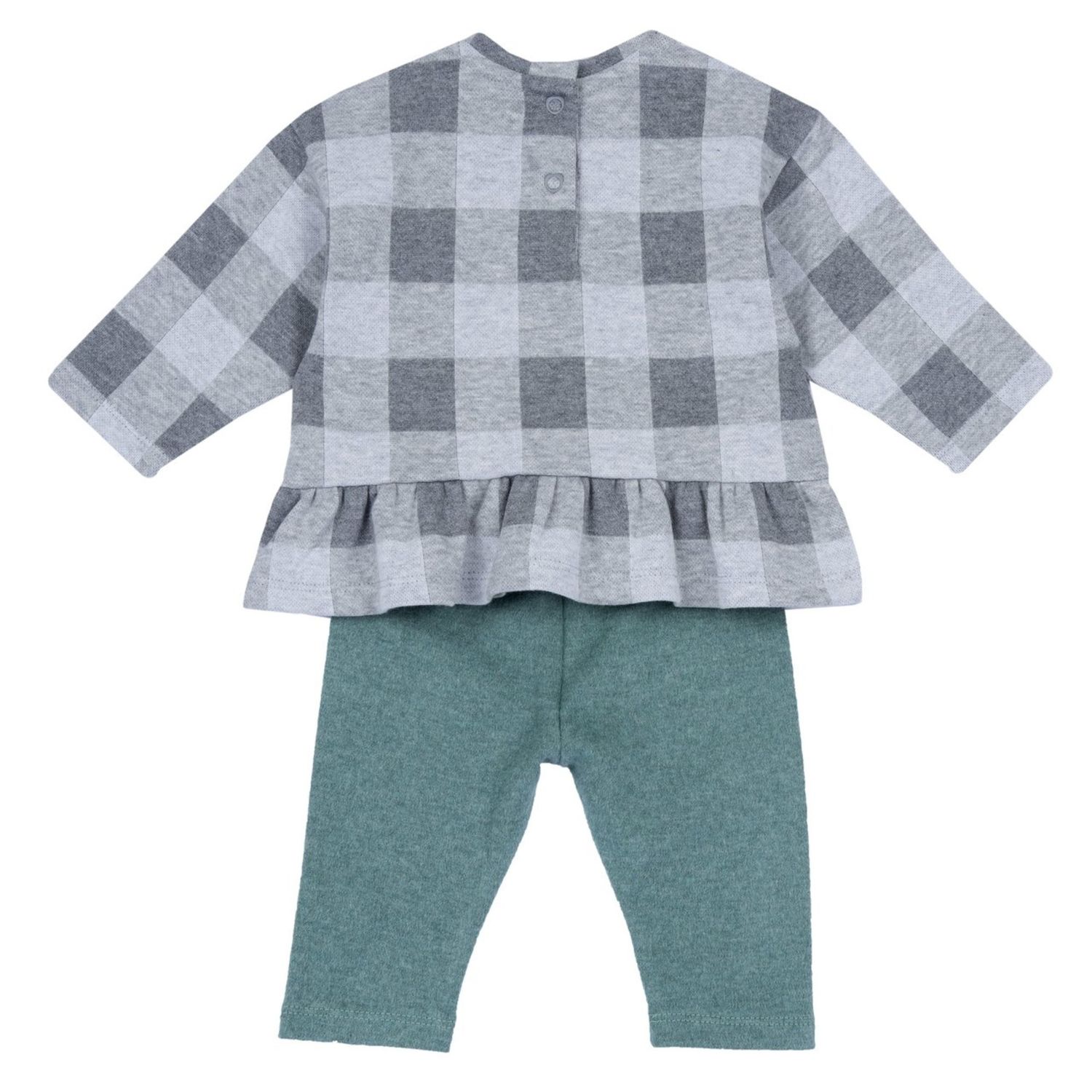 Set 2 pz sweat shirt leggings check con fiore applicato - chicco - Chicco