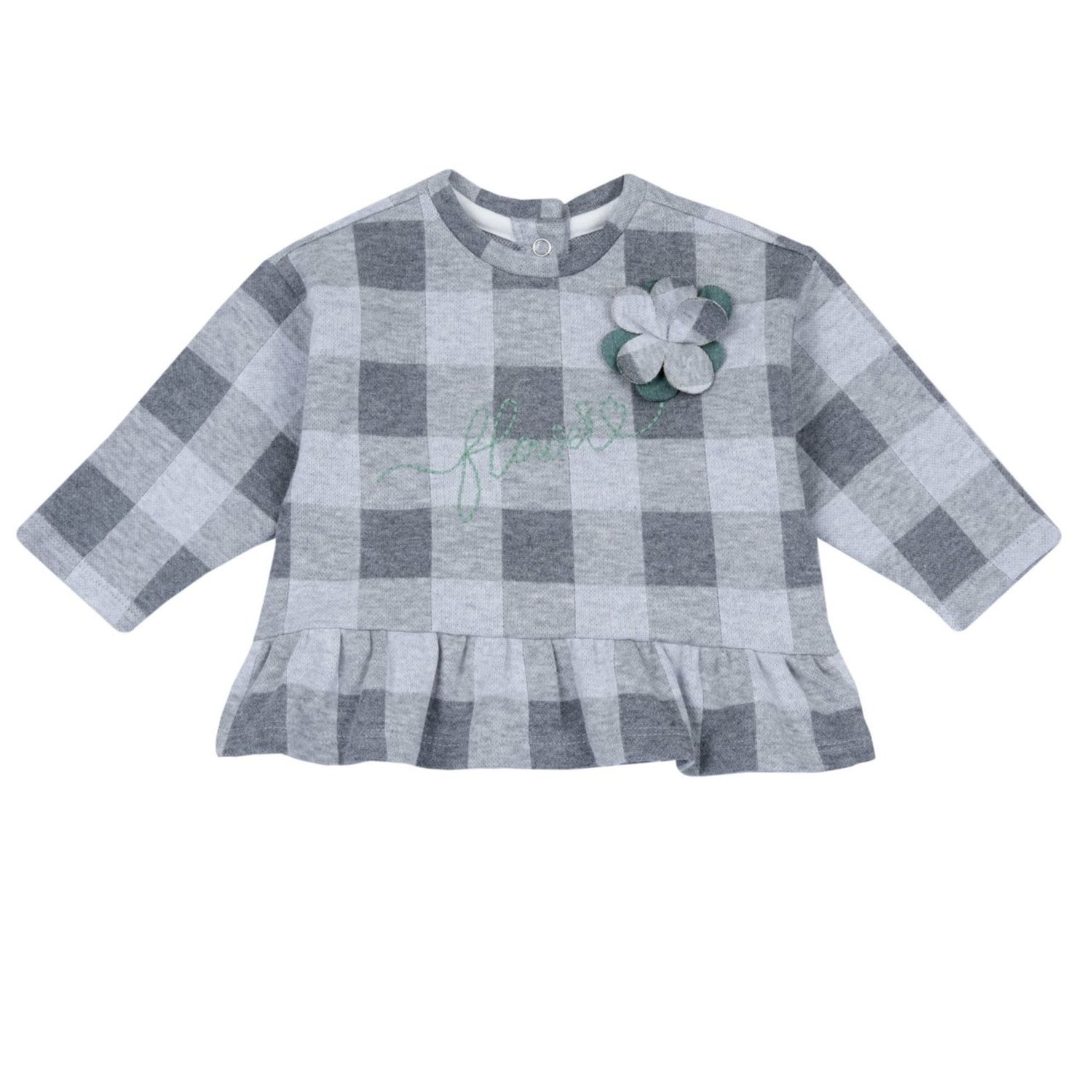 Set 2 pz sweat shirt leggings check con fiore applicato - chicco - Chicco