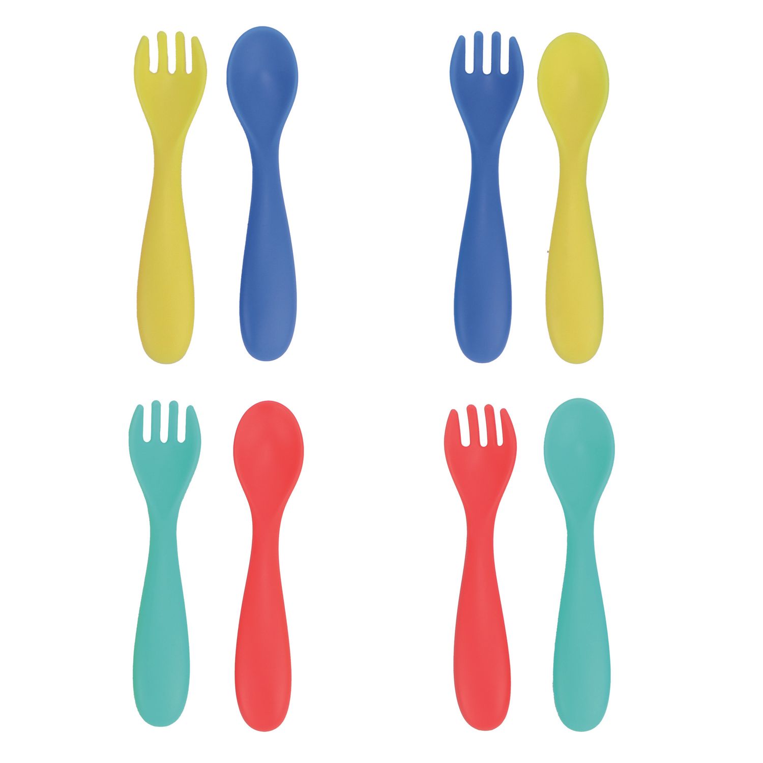 Posate (cucchiaio e forchetta) 6 pz - nuby - Nuby