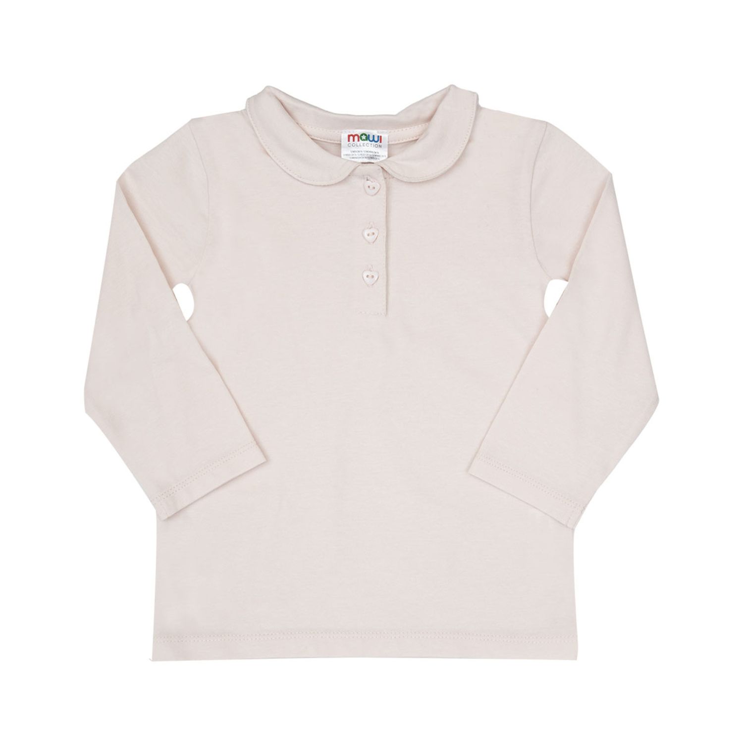 Polo rosa bambina maniche lunghe - Mawi