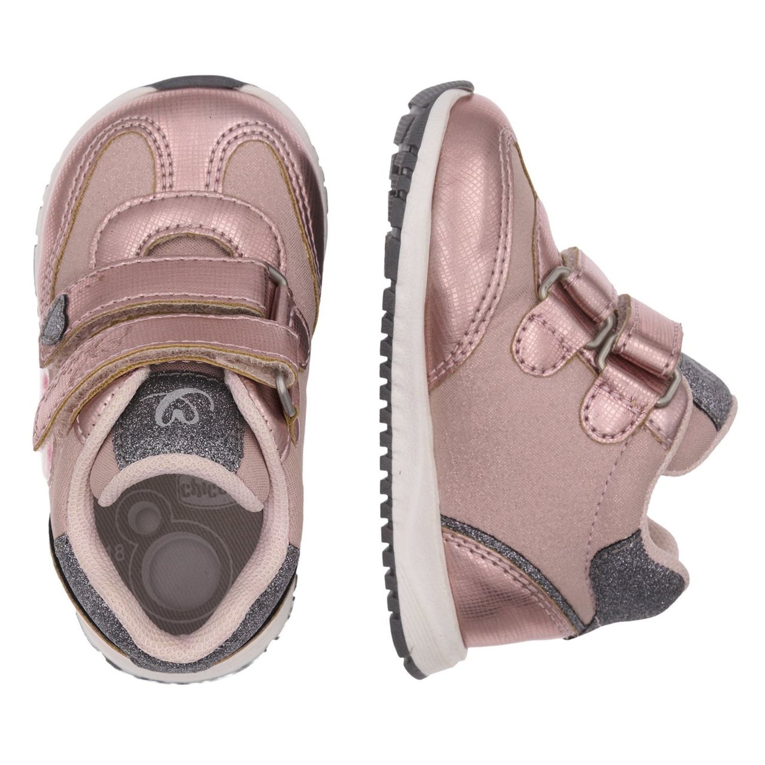 Sneaker giamma doppio velcro rosa con cuore glitter - chicco - Chicco