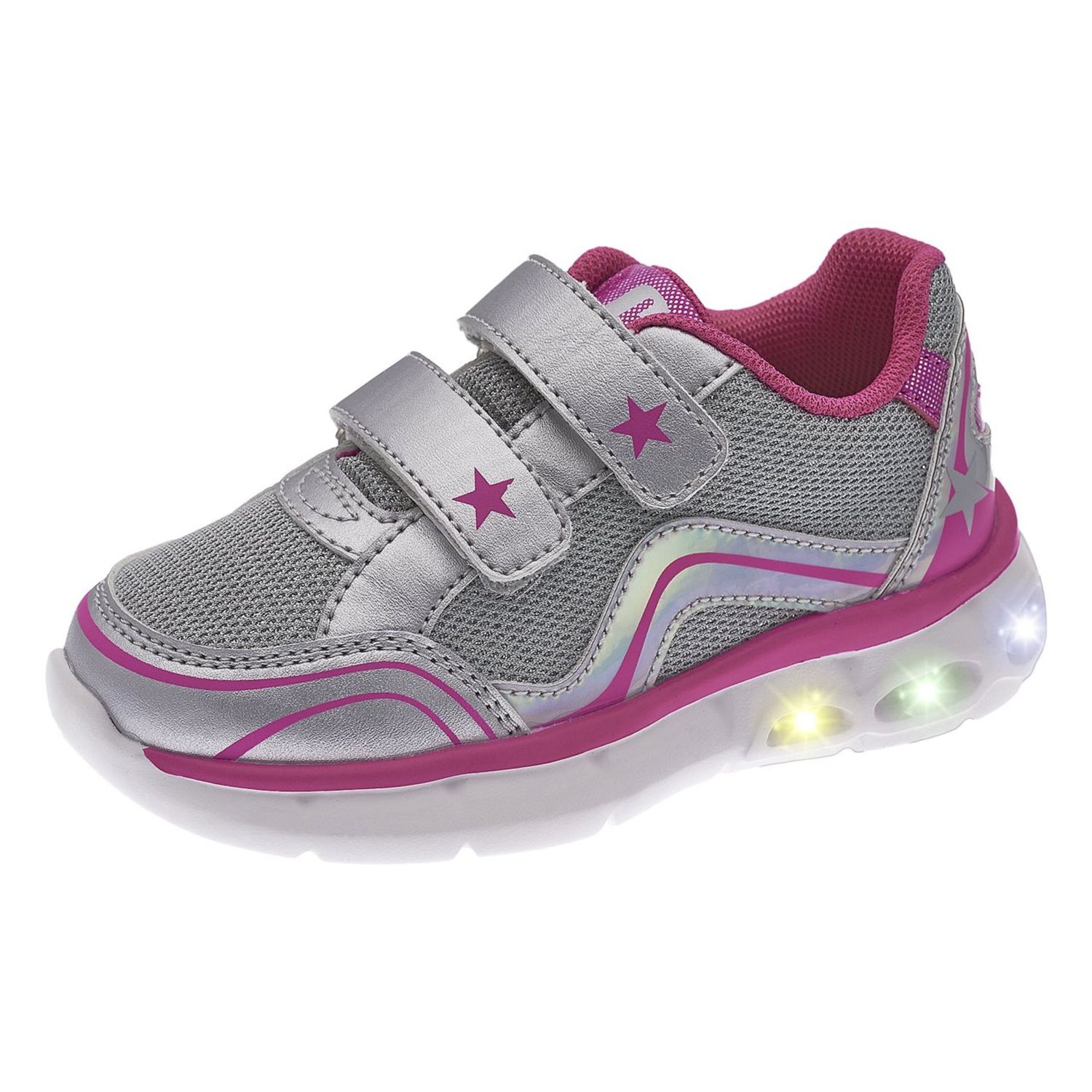 Sneaker chimberly doppio velcro argento con luci - chicco - Chicco