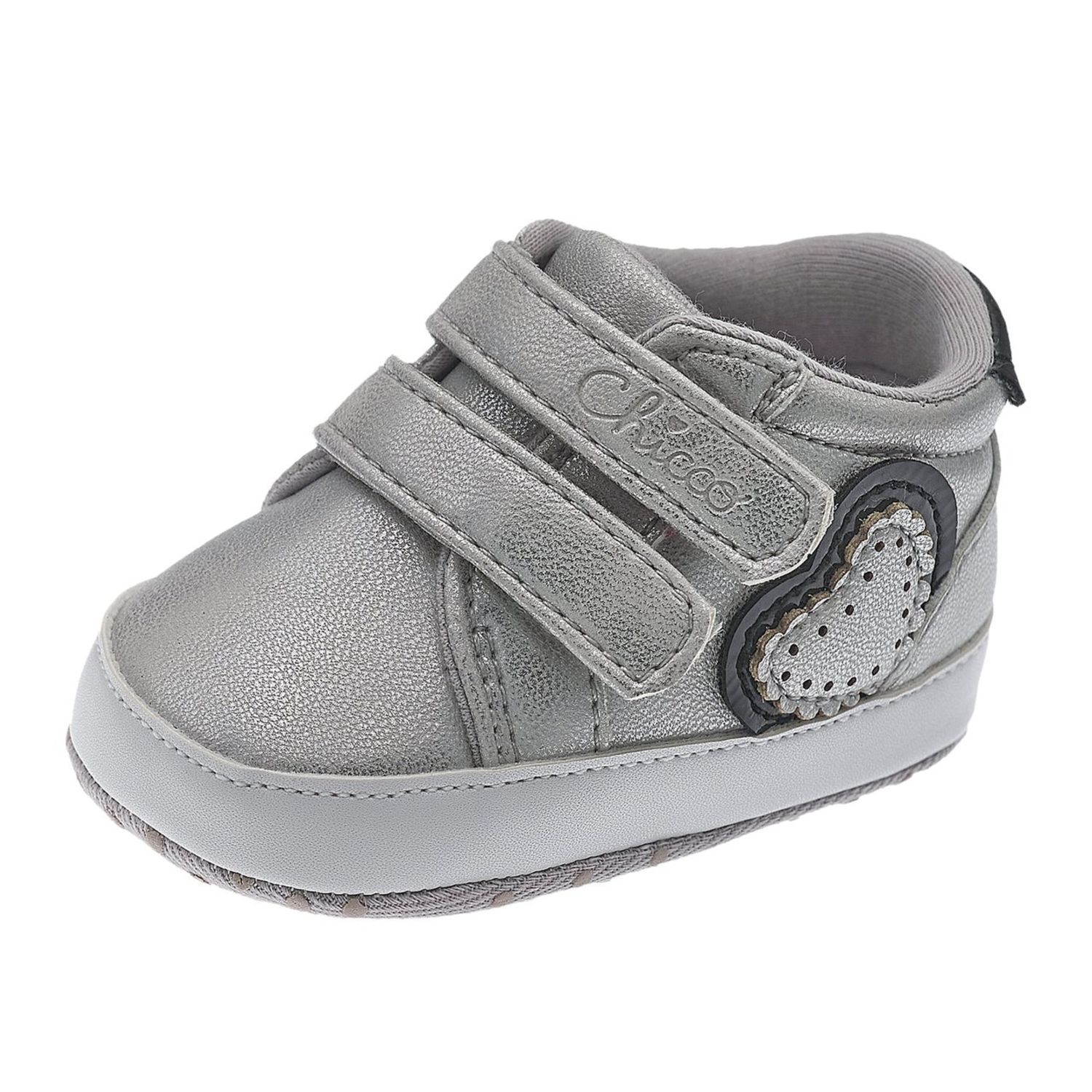 Polacchino novella nursery doppio velcro con cuore argento - chicco - Chicco