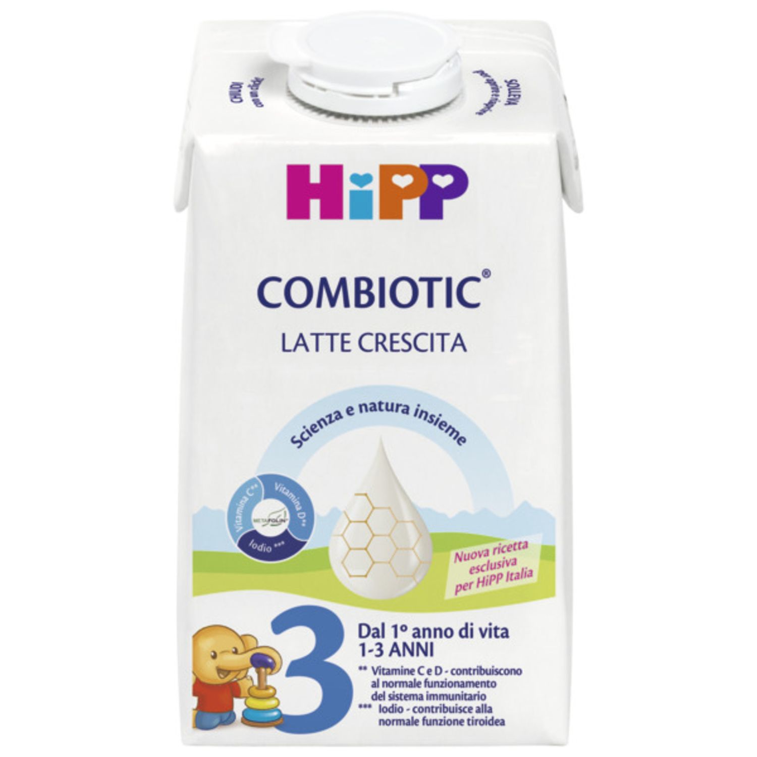 Latte crescita liquido combiotic®   3 - 500 ml hipp - Hipp