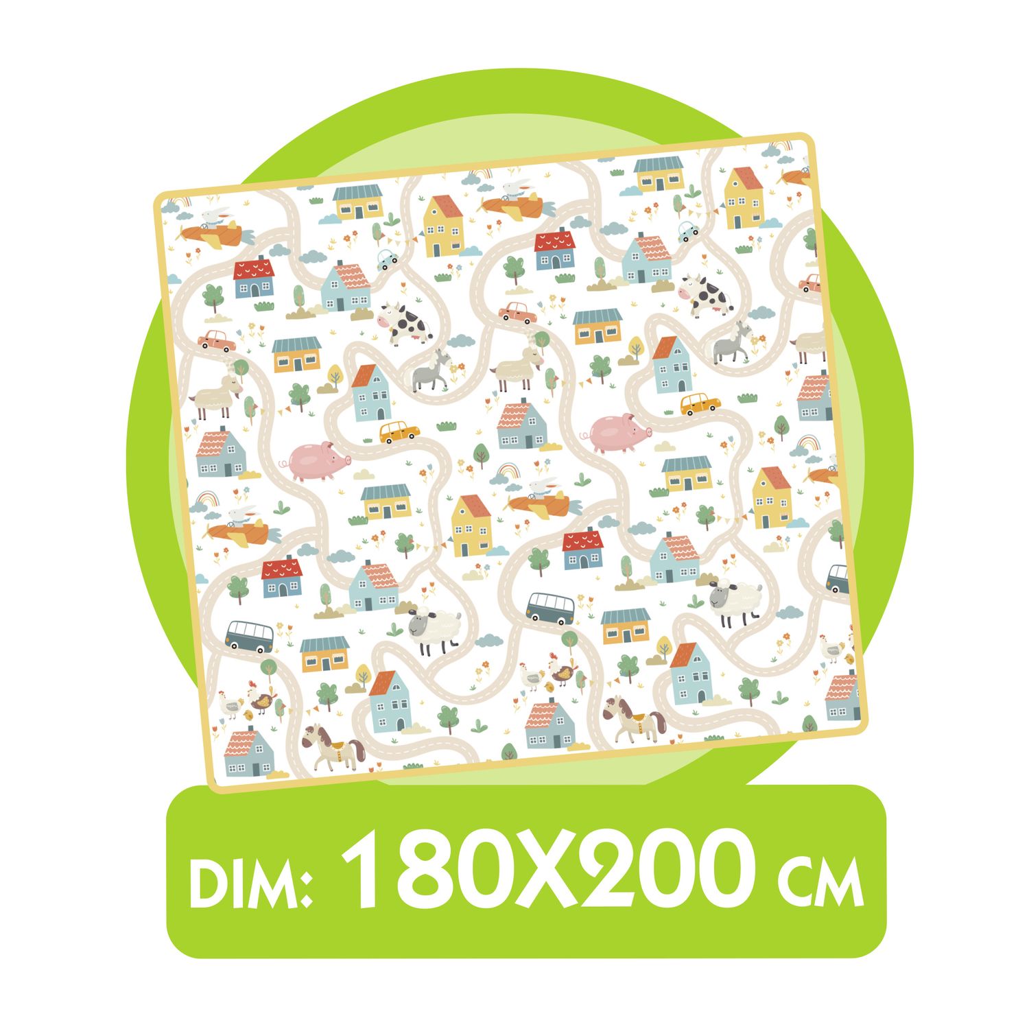 Tappetone double face 180x200 cm – morbido e sicuro per bambini - Baby Smile