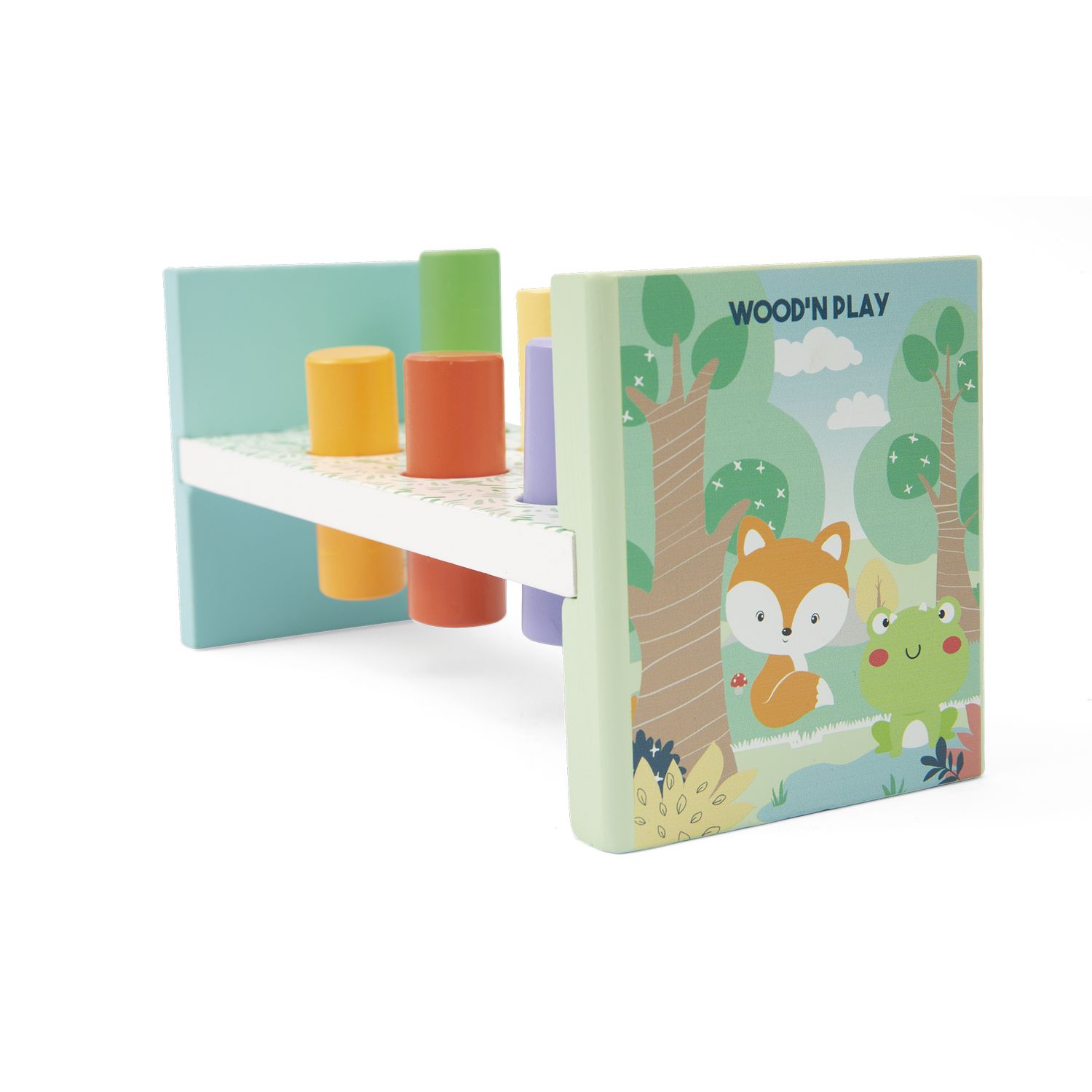 Banco gioco batti batti con martello e pioli colorati - Wood N'play