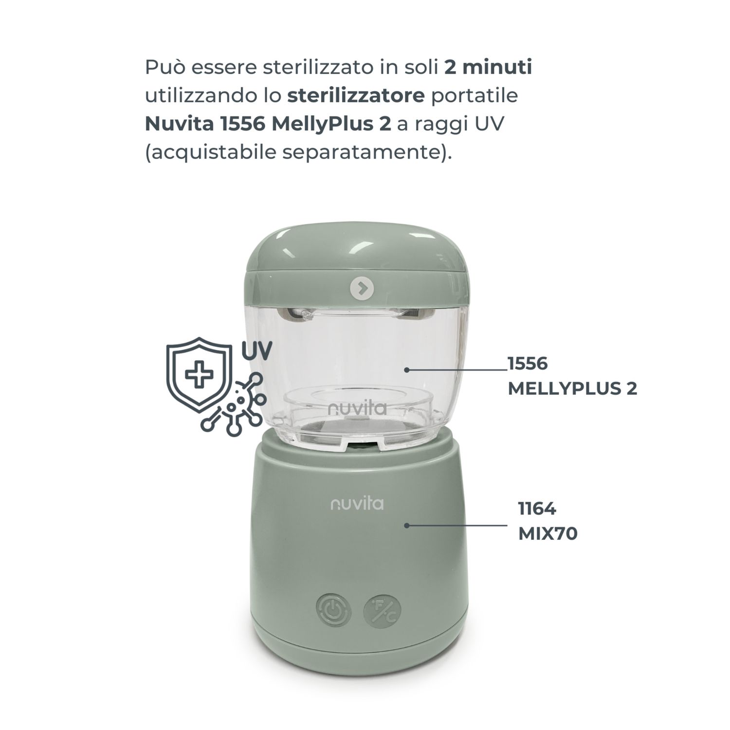 Scaldabiberon portatile mix70 universale con funzione di mescolamento 1164 - nuvita - Nuvita