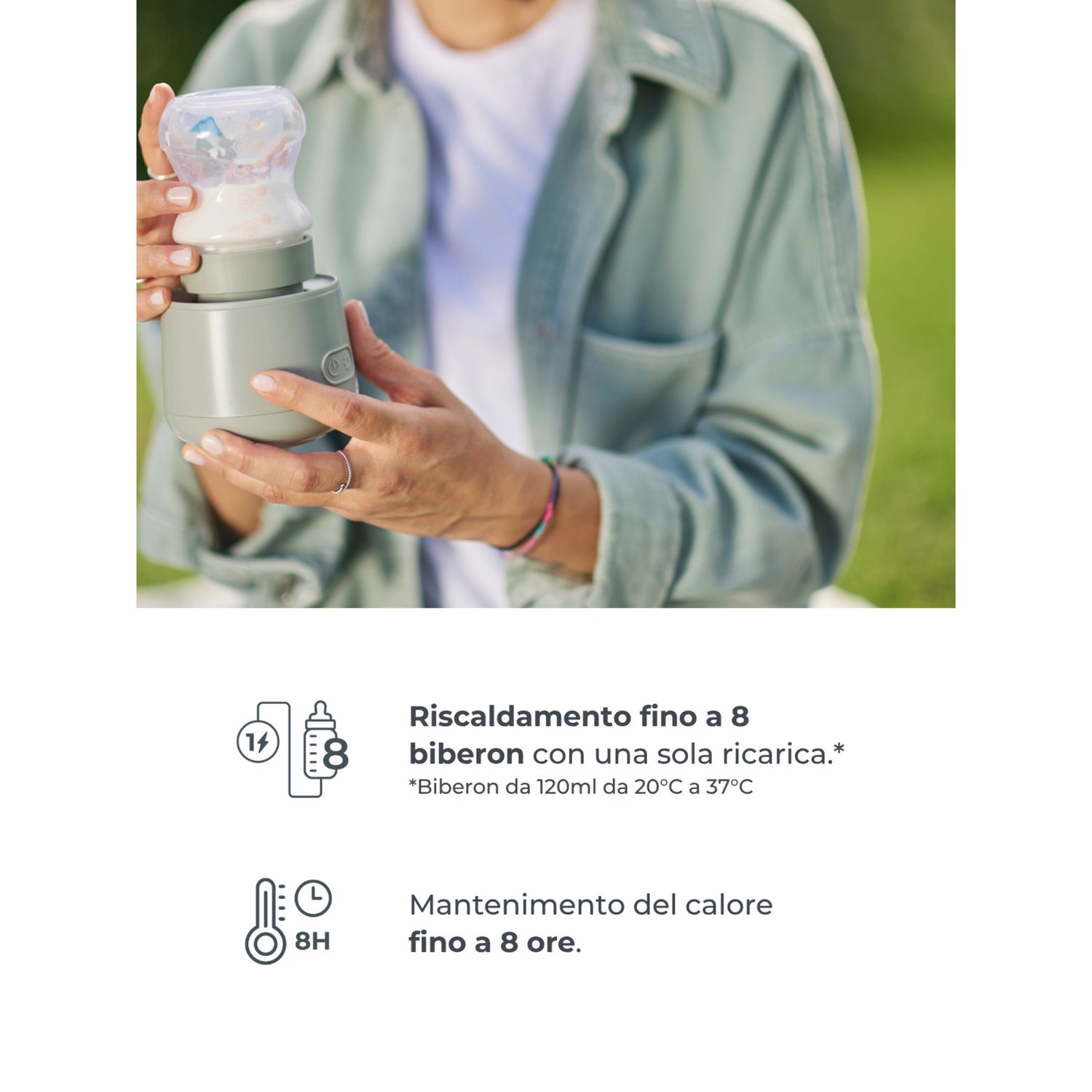 Scaldabiberon portatile universale warm'n'go 1162   - sage green - nuvita - Nuvita