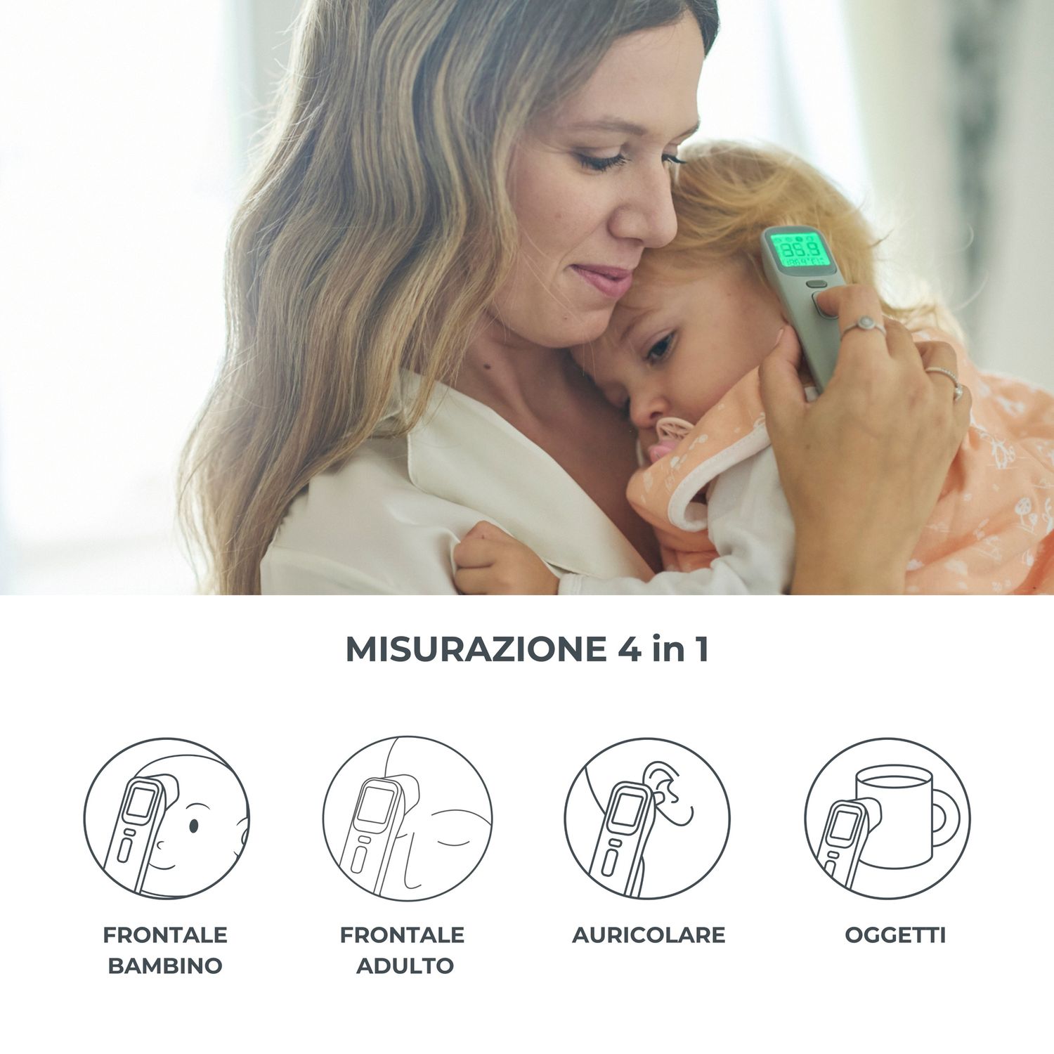 Termometro digitale frontale / auricolare 2075 - nuvita - Nuvita