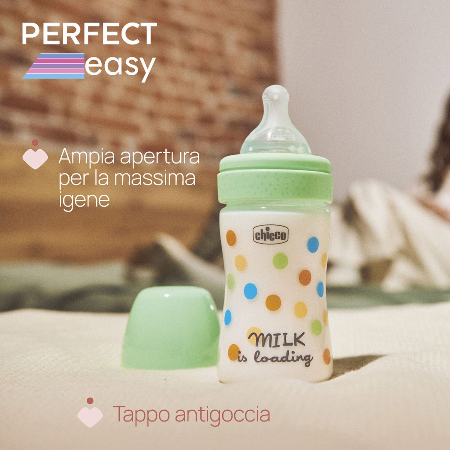 Biberon perfect easy 150ml in plastica verde - chicco - Chicco