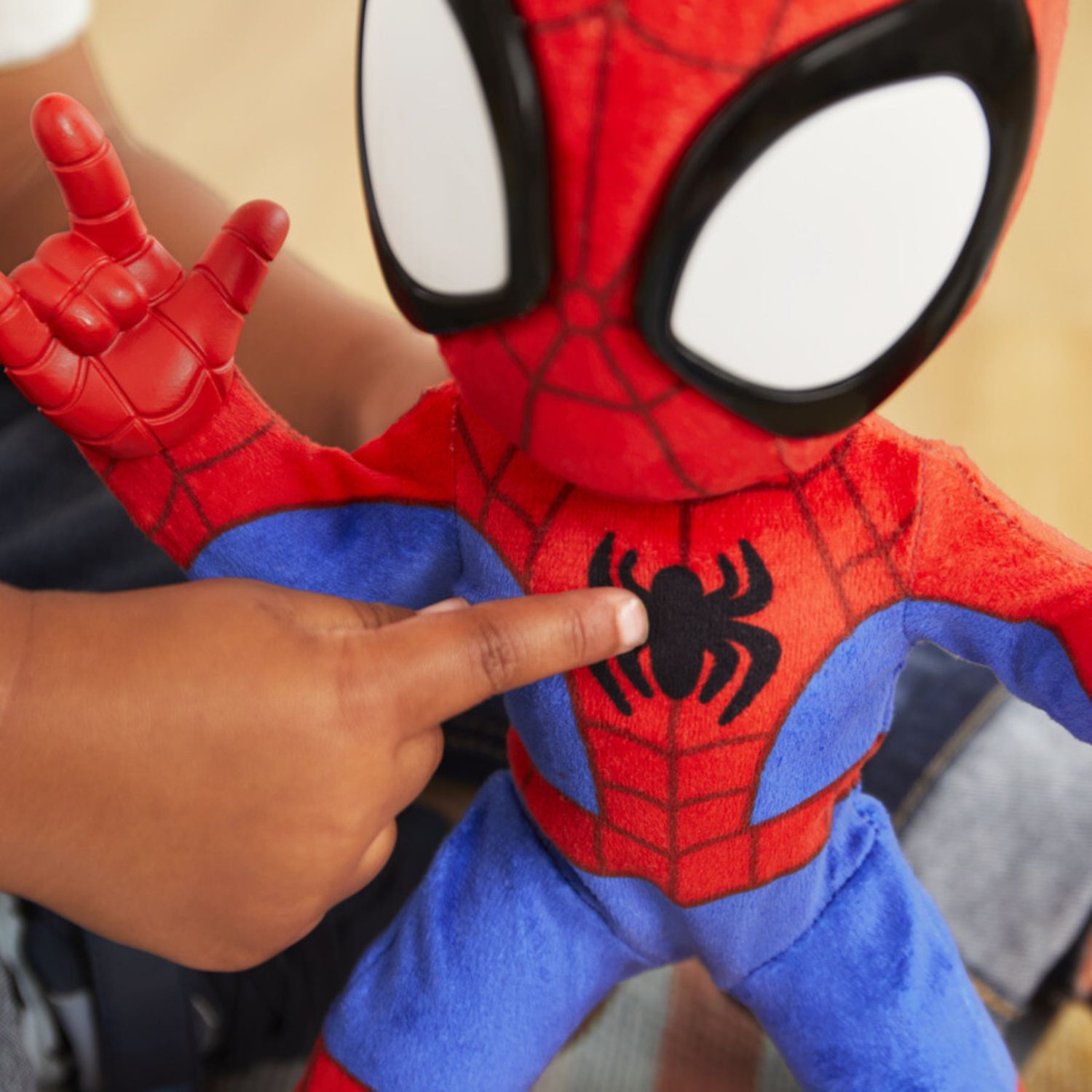 Hasbro marvel spidey e i suoi fantastici amici, spidey balla e gattona, peluche interattivo con 20 frasi e suoni, 2 canzoni - Spidey