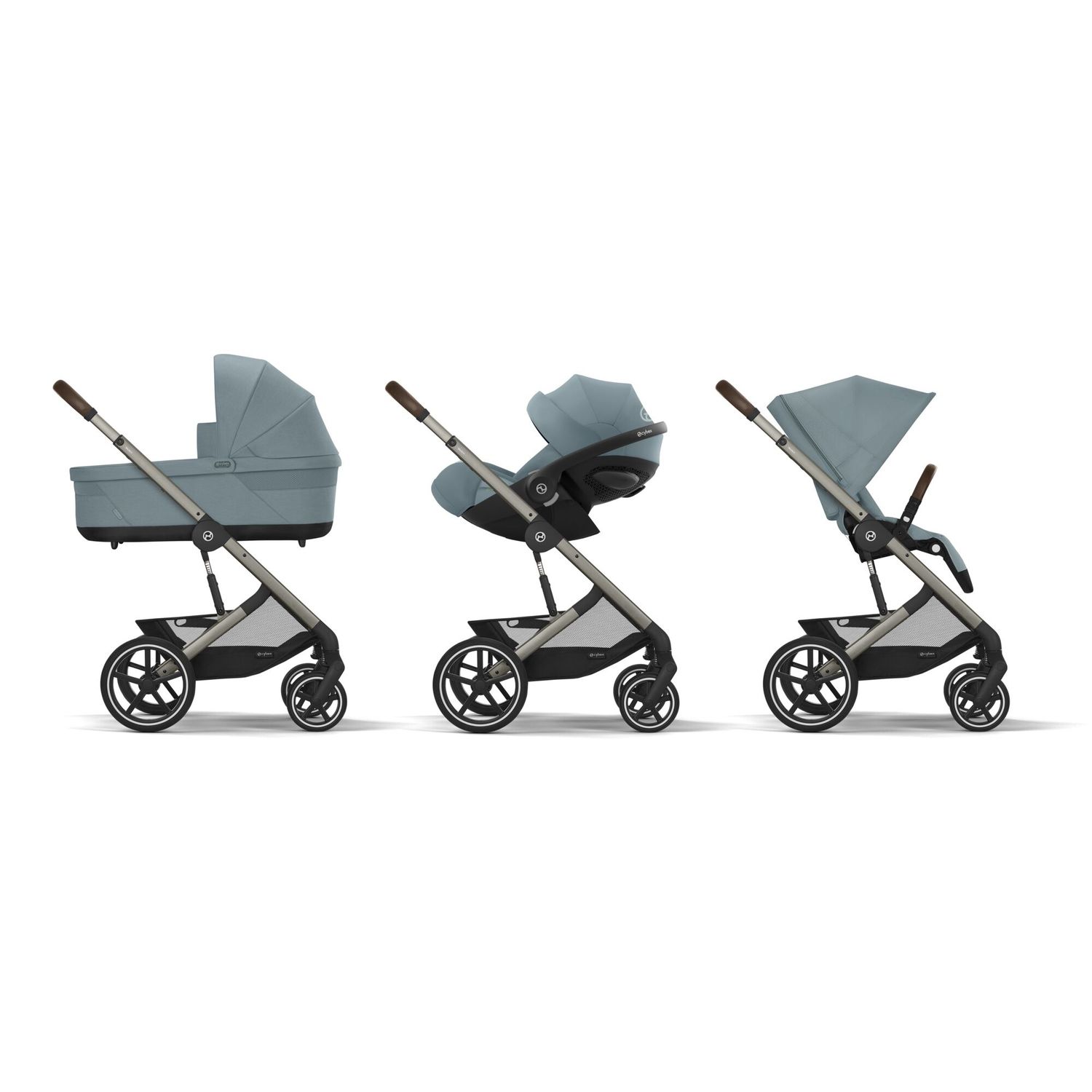 Trio balios s lux tpe stormy blue nav cots cloud g pls blue+adattatori- cybex - Cybex