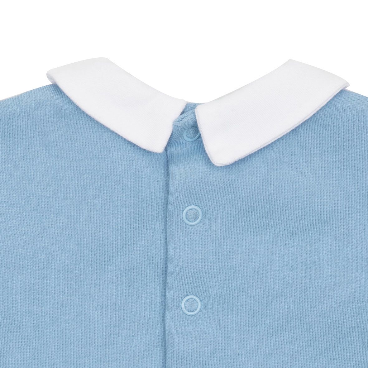 Tenera tutina interlock bimbo finto due pezzi blu/azzurro - Mawi