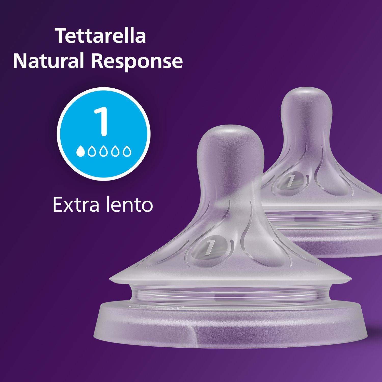 Tettarella natural response flusso 1 (extra-lento). età consigliata: dalla nascita. 2pz scy961/02 tettraelle per biberon - philips avent - Avent