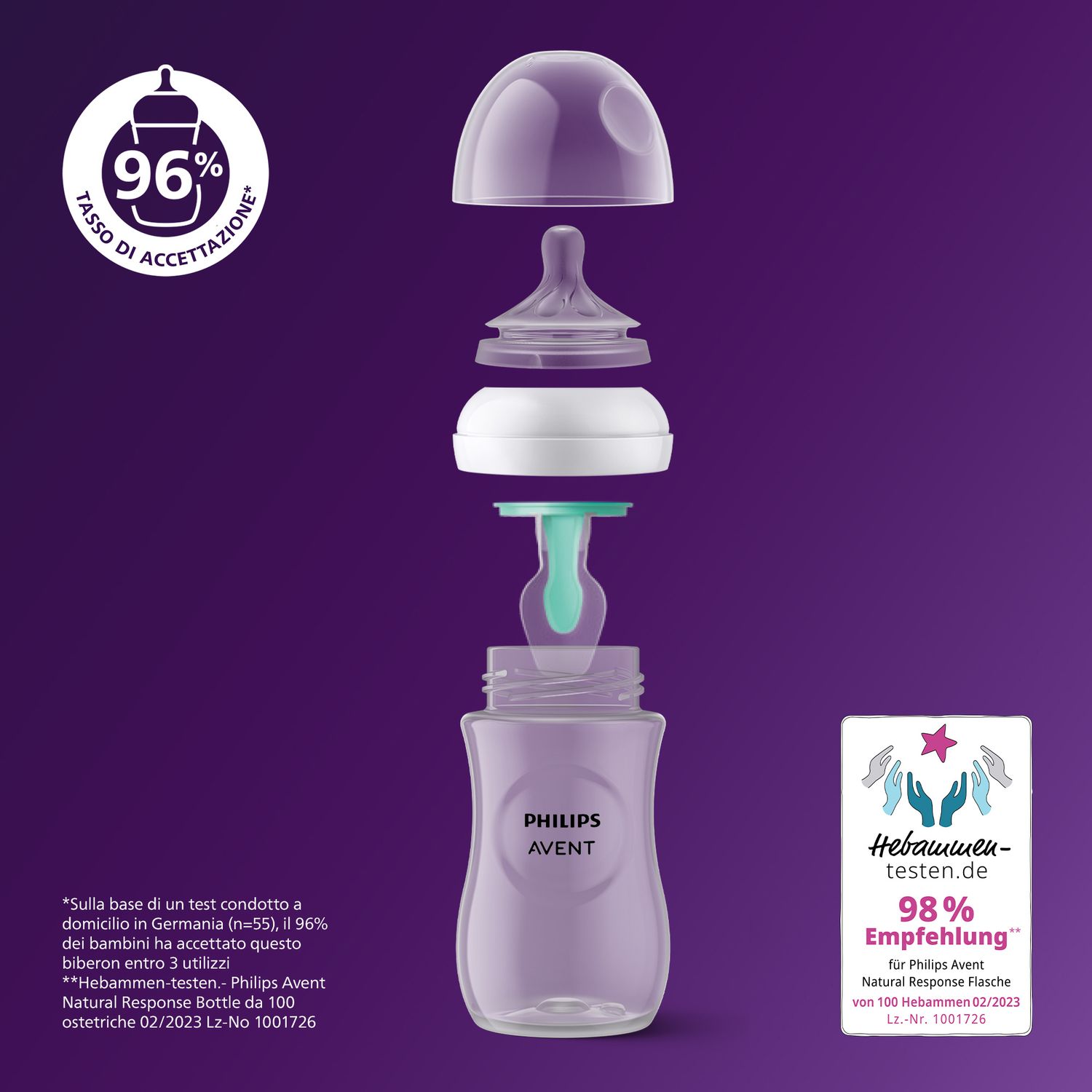 Biberon natural con tettarella a risposta naturale e valvola airfree decorazione elefanti da 260 ml 1m+ | senza bpa - philips avent - Avent