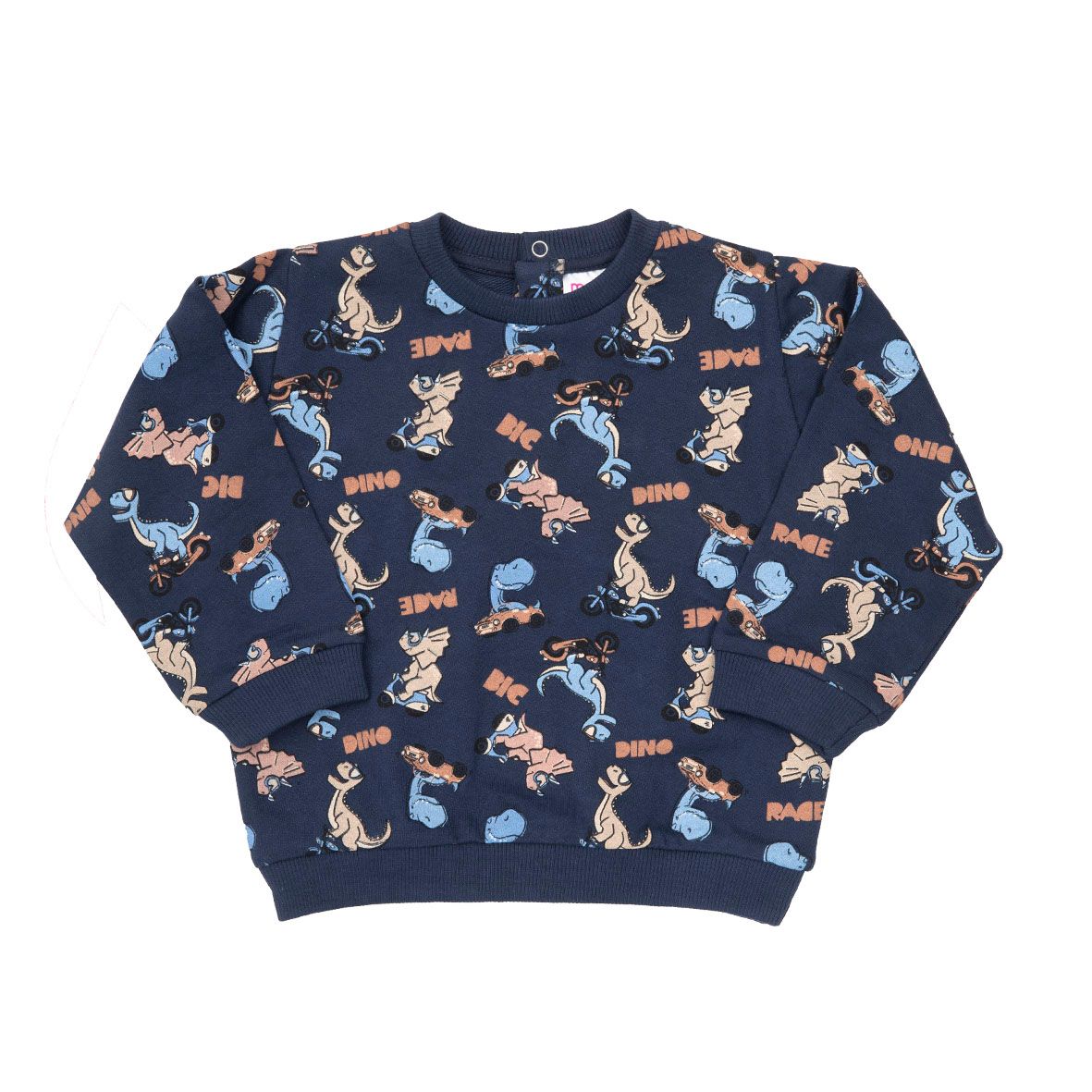 Maglia french terry bimbo blu stampa "dino" - Mawi