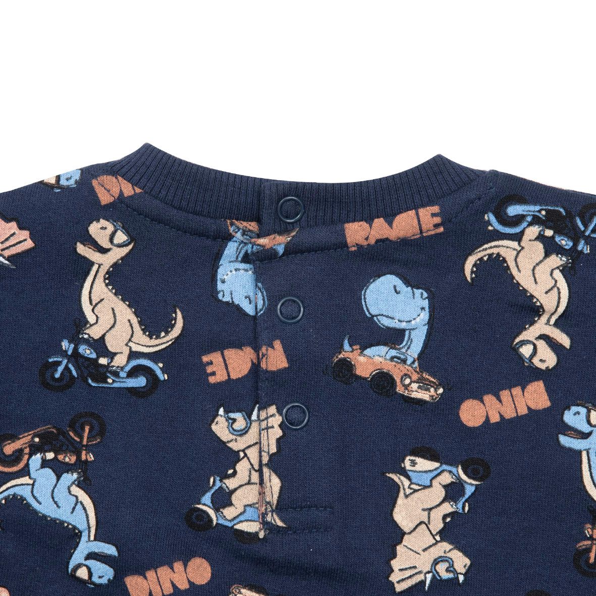 Maglia french terry bimbo blu stampa "dino" - Mawi