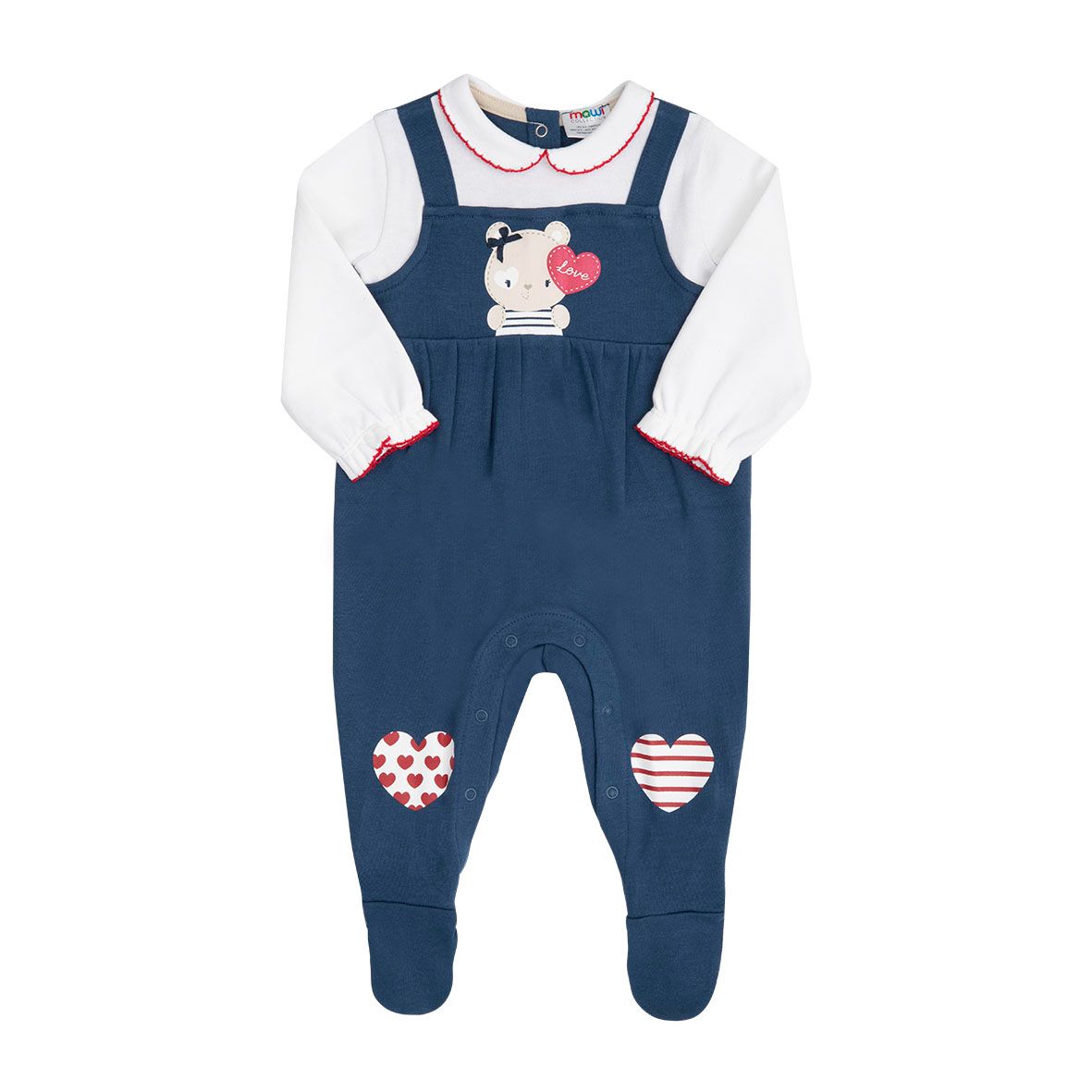 Tutina neonata finto doppio orsetto - Mawi