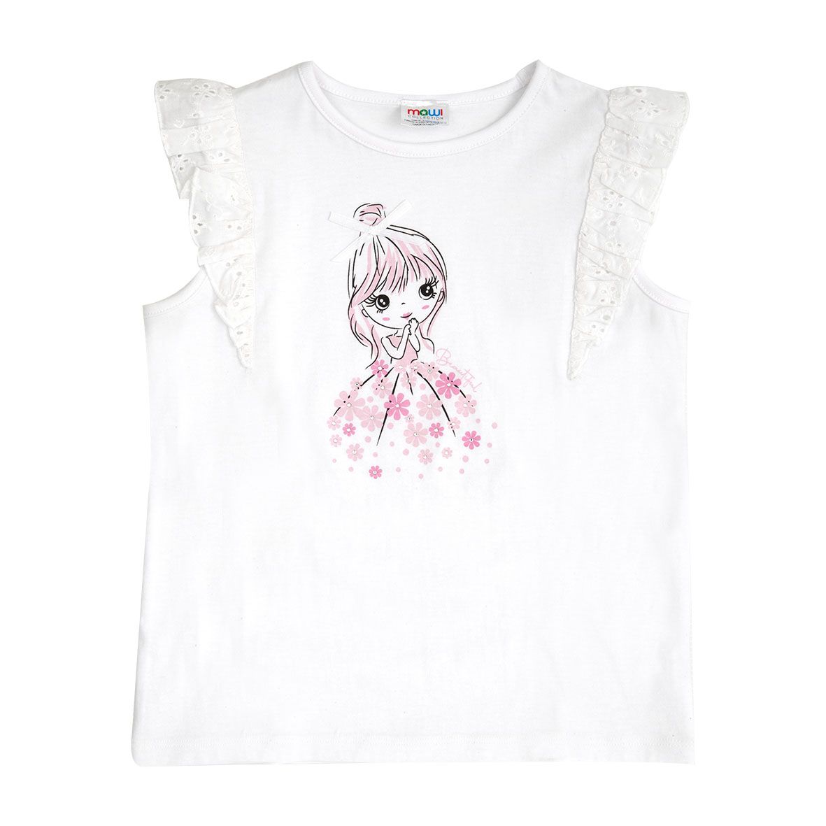 T-shirt bambina frill sangallo - Mawi