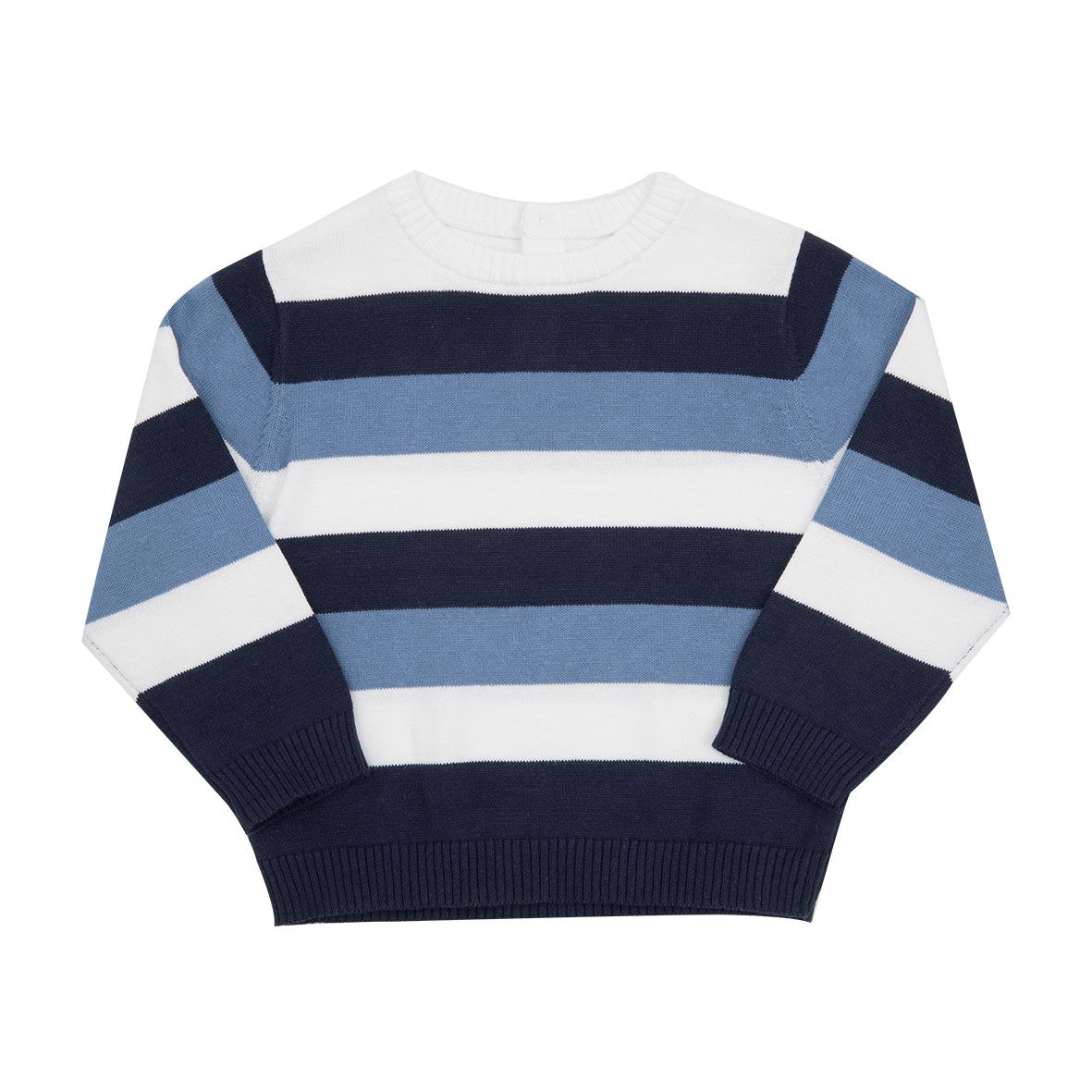 Maglia di cotone bimbo blu rigata - Mawi